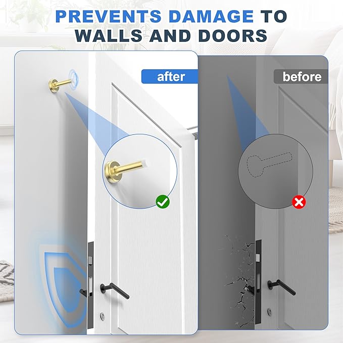 2 Pack Door Stops, Stainless Steel Door Stoppers, No Drilling Door Stops - Image 5