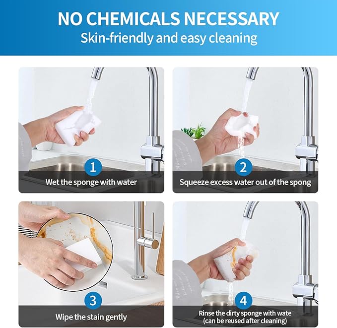 Magic Cleaning Eraser Sponges, 50 Pack Melamine Foam Pads - Image 5