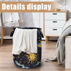 Sun Moon Laundry Basket, Foldable Cloudy Starry Night Laundry Hamper Tote Bag - Image 6