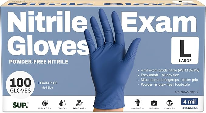 SUP Powder-Free Nitrile Exam Gloves by SUP