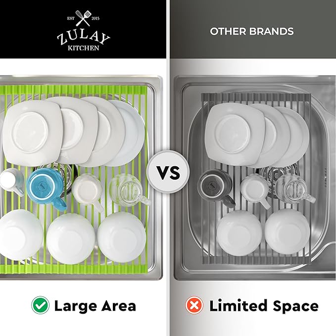 Zulay Kitchen Large Roll Up Dish Drying Rack - Image 9