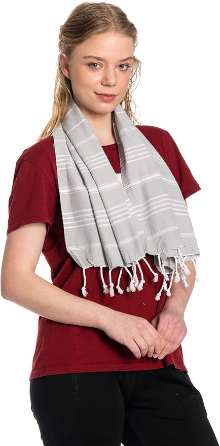 Clotho 4 Pack Silver Gray Turkish Hand Towels - Image 8