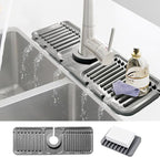 Daily Treasures 2Pack 13"x4.7" Silicone Faucet Splash Guard & Soap Dish by DailyTreasures