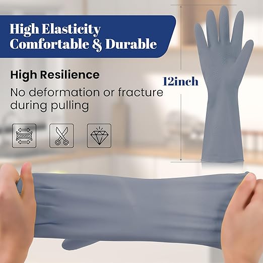 Rubber Kitchen Dishwashing Gloves - Image 4