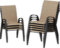 UDPATIO Patio Chairs Set of 8, Stackable Outdoor Dining Chairs with High Back, Breathable Textilene Fabric Outdoor Chair All Weather, 350LBS Capacity for Garden, Backyard (Brown) by UDPATIO