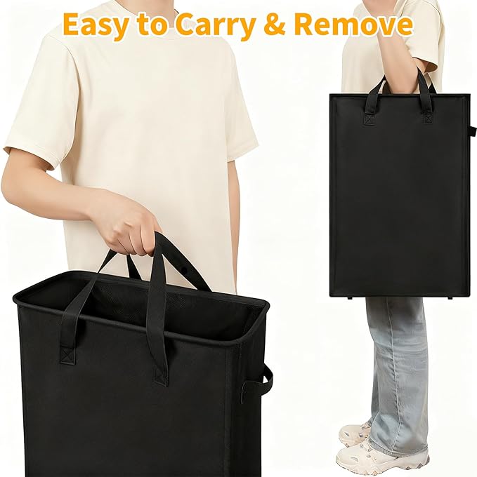Slim Laundry Hamper, 48L Ultra Thin Collapsible Laundry Basket - Image 7