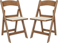 Flash Furniture Hercules Commercial Indoor/Outdoor Folding Event Chair, Wood Look, Weather-Resistant, Lightweight Design, Versatile Use, Set of 2, Chestnut by FlashFurniture