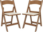 Flash Furniture Hercules Commercial Indoor/Outdoor Folding Event Chair, Wood Look, Weather-Resistant, Lightweight Design, Versatile Use, Set of 2, Chestnut by FlashFurniture