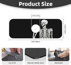 Black Funny Skull Human Skeleton Halloween Kitchen Sink Splash Guard Faucet Mat - Image 2