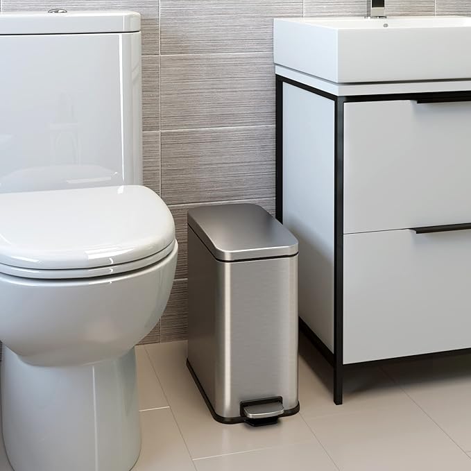 iTouchless 3 Gallon Slim Bathroom Trash Can - Image 2
