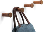 Jetec 4 Pack Wood Wall Hooks, Solid Walnut 3 Inch Wall Mounted Wooden Coat by Jetec