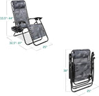 Best Choice Products Set of 2 Adjustable Steel Mesh Zero Gravity Lounge Chair Recliners w/Pillows and Cup Holder Trays - Camoflage - Image 3
