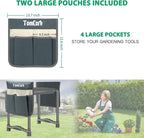 TomCare Garden Kneeler and Seat 10.64” Wider Larger Soft Kneeling Pad Garden Bench with 2 Large Tool Pouches Heavy Duty Garden Stool Foldable Tools Gardening Gifts for Women Men Gardeners,Grey - Image 4