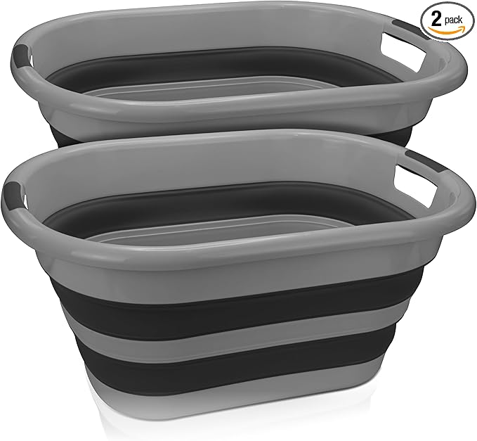 BROOKSTONE Collapsible Laundry Basket Set, Modern Extra Large Collapsible by Brookstone