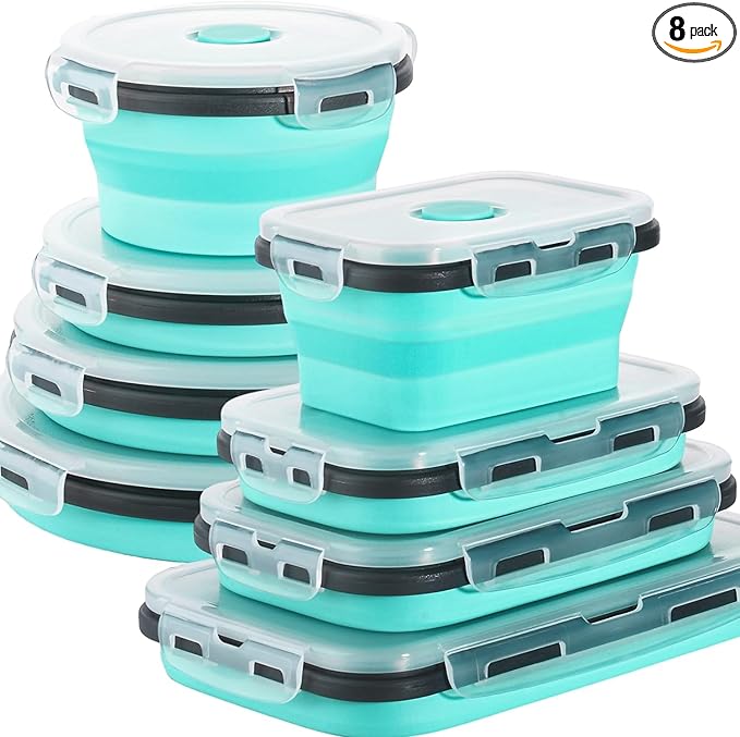 Sudaya 8 Pack Collapsible Food Storage Containers by Sudaya