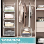 X-cosrack 4 Tier Closet Hanging Organizer, Foldable Closet Shelving - Image 7