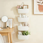 Dahey Over The Door Hanging Basket 4-Tier Woven Boho Wall Mounted Storage - Image 3