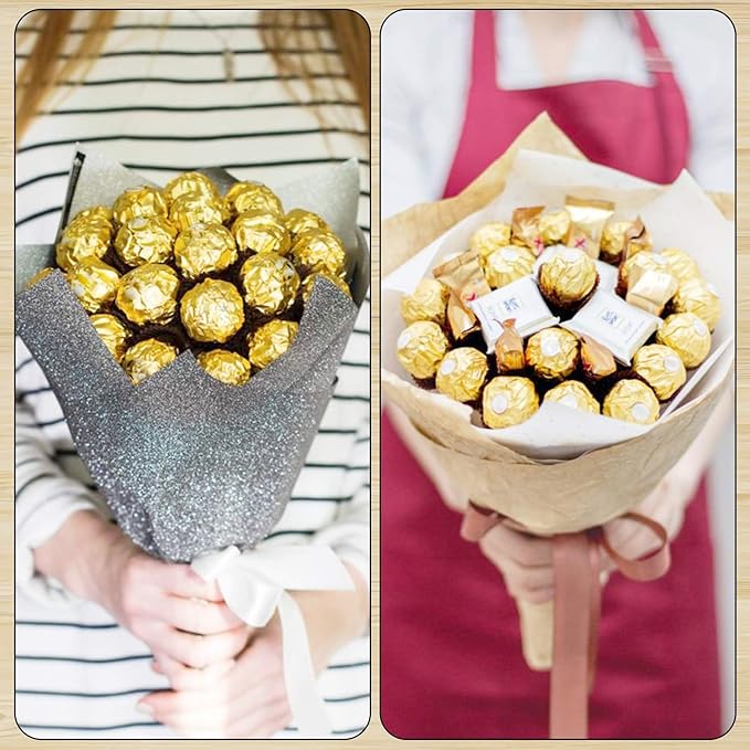 300 Pcs Square Golden Aluminium Foil Candy Wrappers Square Sweets Lolly Paper - Image 6