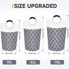 Large Laundry Basket Laundry Hamper Bag Washing Bin Clothes Bag Collapsible Tall - Image 2