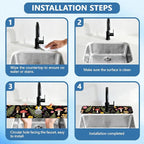 2 Pcs Kitchen Sink Splash Guard Faucet Mats Colorful Mushrooms and Flowers - Image 4