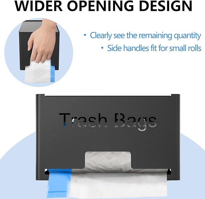 Large Trash Bag Holder Dispenser, Metal Garbage Bag Dispenser Roll Holder - Image 4