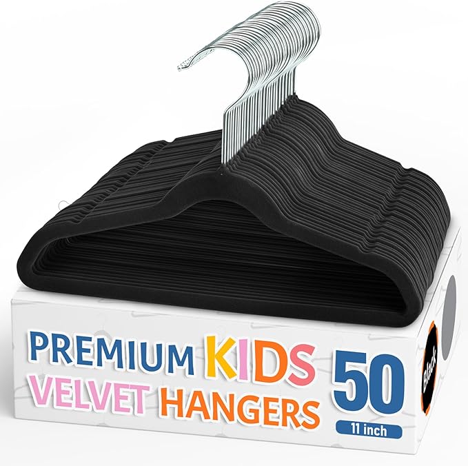Smartor Premium 11 Inch Baby Hangers 50 Pack, Non Slip, Space Saving Felt by Smartor