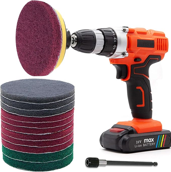 Power Scrub Pads Drill Attachment, GOH DODD 15 Pieces 5 Inch Headlight by GOHDODD