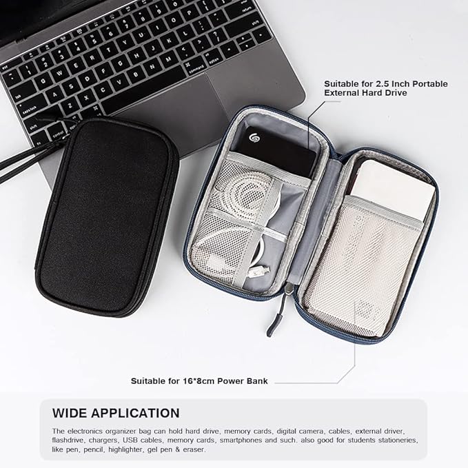 Electronics Organizer Bag Pouch Cable Charger Case Travel Shockproof Cord - Image 5