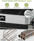 2 Tier Dish Drying Rack, Thicker Premium 304 Stainless Steel Dish Racks - Image 2