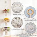 3 Tier Hanging Fruit Basket, Macrame Hanging Basket - Image 6