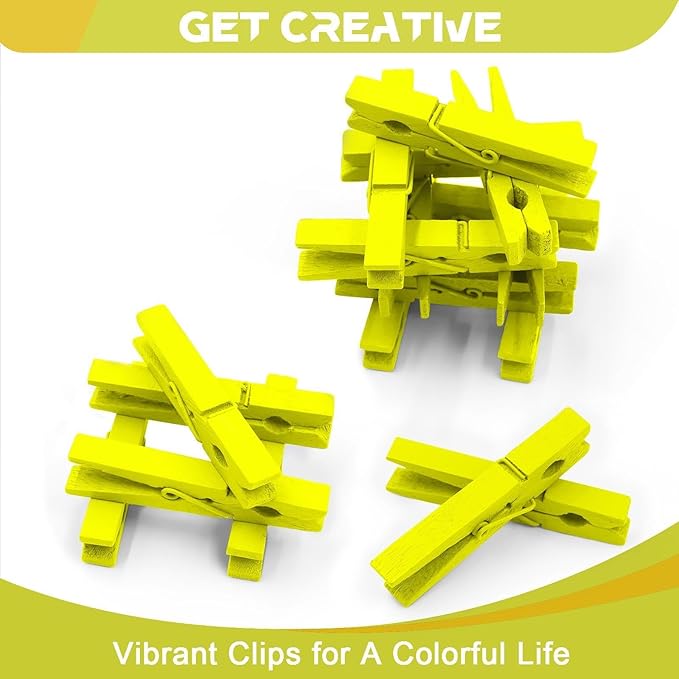 Colored Clothes Pins Wooden 100 Pack, Colored Clothespins Wood, Clothes Clips - Image 5