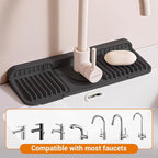 Faucet Mat for Kitchen Sink, Snap-On Design & 7°slope Fast Drain, Folding Sink - Image 7