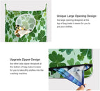 Green St Patrick Clovers Hanging Laundry Hamper Door Hampers Bag Basket - Image 4