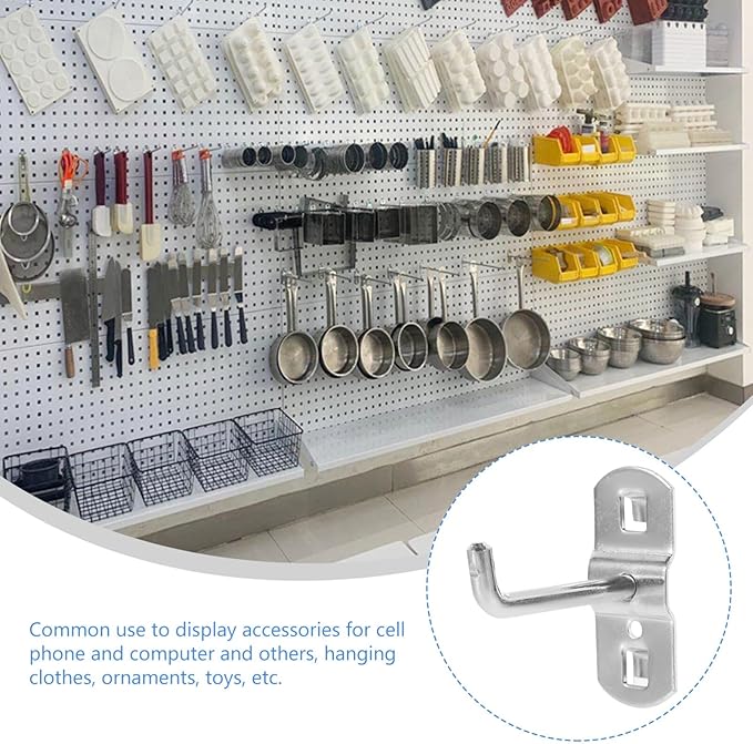 Garneck 12Pcs Metal Display Pegboard Hooks Cabinet Display Tool Hook - Image 8