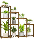 Bamworld Tall Plant Stand Indoor Wood Plant Shelf Outdoor Tiered Plant Rack for Multiple Plants 4 Tiers 10 Pots Ladder Plant Holder Plant Table for Plant Pots Boho Home Decor for Gardening Gifts by Bamworld