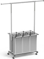 Simple Houseware 3 Bags Laundry Sorter - Image 9