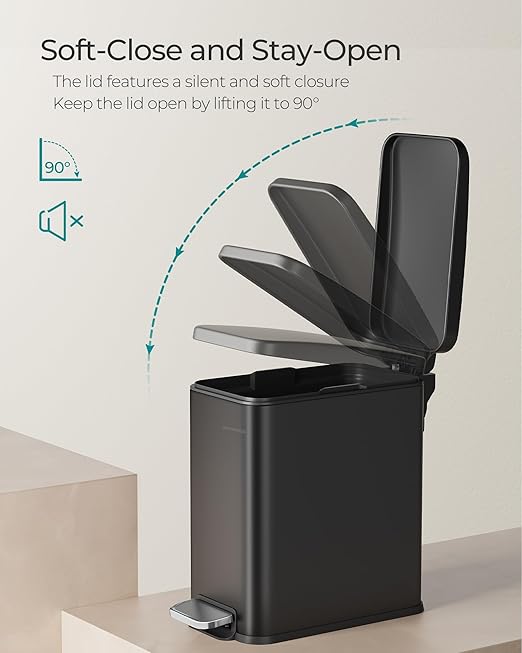 SONGMICS Bathroom Trash Can, 2.6 Gallon Small Trash Bin - Image 5