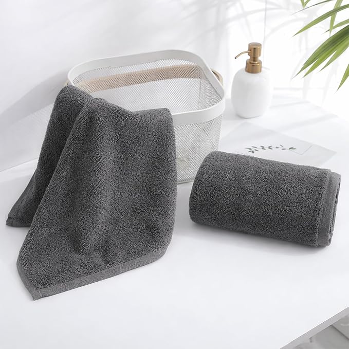 SEMAXE Gray Hand Towels for Bathroom, Quick-Drying, Easy Care - Image 8