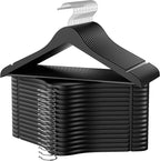 StorageWorks Black Wooden Hangers 30 Pack, Heavy Duty Wood Hangers by StorageWorks