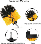 Drill Brush Attachment Set, 7 Pack 1/4in Power Scrubber Brush + Extend Long Rod - Image 3