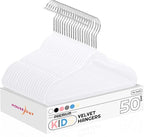 HOUSE DAY 14 Inch Kids Velvet Hangers 50 Pack, Durable Big Kids Hangers by HOUSEDAY