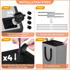 Laundry Basket with Wheels, Collapsible Laundry Baskets, Laundry Hamper with - Image 3