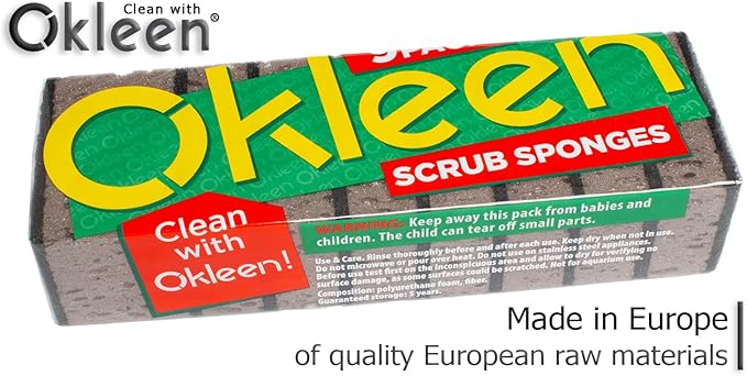 Taupe Multi Use Scrub Sponges. Made in Europe. 18 Pack, 4.3x2.8x1.4 inches. - Image 3