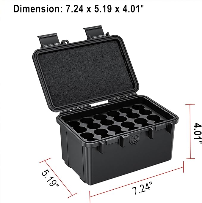 KIWIFOTOS 28 Slots 18650 Battery Organizer Case, IP67 Waterproof Protective - Image 5