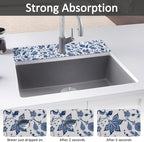 24" X 5.5" Kitchen Sink Splash Guard Faucet Mat Flora Super Absorbent Fast - Image 3