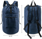 BeeGreen Navy Blue Travel Laundry Bag w Drawstring & Handle College Dorm Room - Image 2