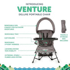 Baby Delight Go with Me Venture Portable Chair | Indoor and Outdoor | Sun Canopy | 3 Child Growth Stages | Grey - Image 2