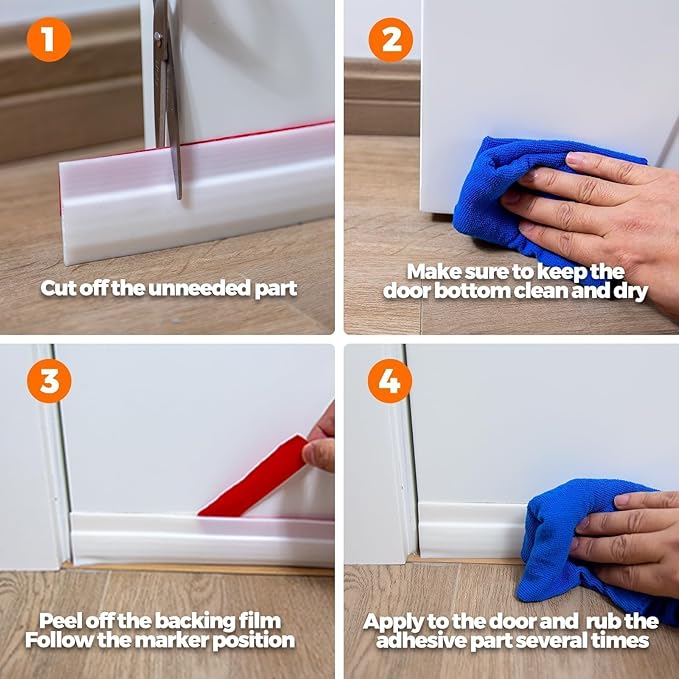 Holikme 2 Pack Door Draft Stopper Sheets, Rolls & Strips Under Door Draft - Image 6