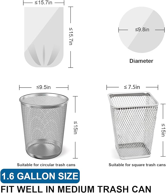 1.6 Gallon Mini Trash Bags Drawstring - Image 3