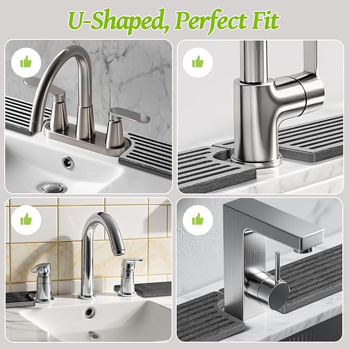 Stone Faucet Mat for Kitchen Sink, Diatomite Quick Dry Kitchen Sink Splash Guard - Image 6